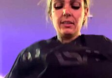 Tanned Amateur Strips in Gym, Sweat Dripping from Wet Pussy