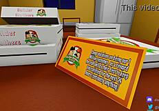 Two sexy pizza workers fuck customer hard.