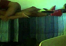 Ebony rides big black cock intensely.