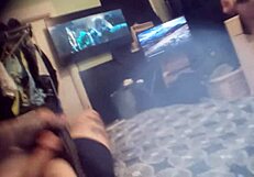 Wifey and boyfriend relaxing in homemade setting.