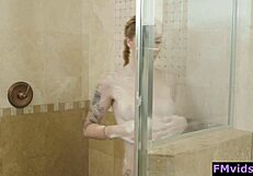 Is this babe's pussy too horny for a shower fuck?