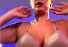 Tanned Amateur Strips in Gym, Sweat Dripping from Wet Pussy