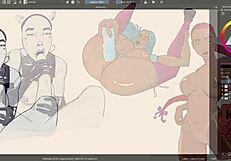 I painted ebony big titties in a speed art session