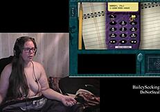 Naked Brunette BBW Plays Haunted Carousel Game