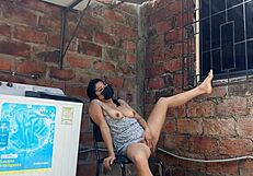 My Slutty Neighbor In The Yard Showing Her Pussy Under Her Dress