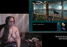 Naked Brunette BBW Plays Haunted Carousel Game