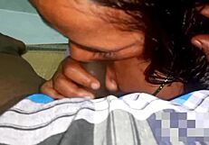 indian house wife in bedroom first time