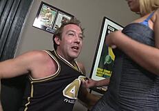 Melanie Monroe, a blonde MILF, shares an intimate moment