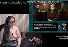 Naked Brunette BBW Plays Haunted Carousel Game