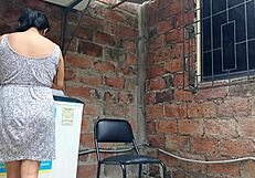 My Slutty Neighbor In The Yard Showing Her Pussy Under Her Dress