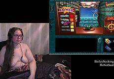 Naked Brunette BBW Plays Haunted Carousel Game