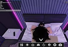 Submissive throat goat eagerly gives head to a cock in Roblox.