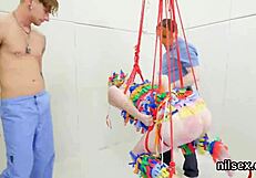 Foxy kitten endures deepthroat anal and ass to mouth bdsm treatment.