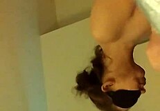 blindfolded old man receives sloppy blowjob from eager amateur