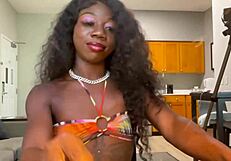 Lola Black sexy live licking lollipop backstage