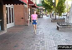flexible teen flashing skills in public with daring moves