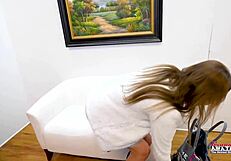 Ginger tattooed hottie Parker Skyes sucks a hard cock and gets banged!