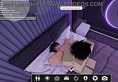 Submissive throat goat eagerly gives head to a cock in Roblox.