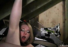 hey, amber a hides her dildo masturbation in secret spots