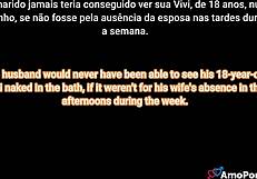 Husband fucks stepdaughter in shower, thinking wife is away