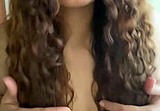 hot cute girl fucks her tight pussy with big black dildo