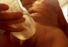 busty tranny masturbates and cums