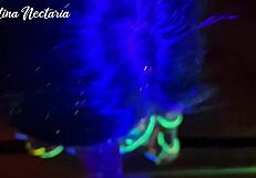 Wild Slim Girl Fucked Under UV Light With Monster Cock