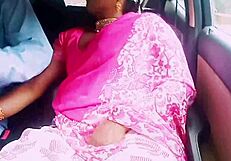 indian housewife has car sex with boyfriend, talking dirty
