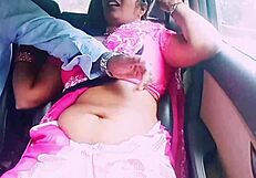 indian housewife has car sex with boyfriend, talking dirty