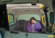 Milf in fake taxi offers her shaven pussy for the ride.