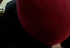 Transsexual in crossdressing sucks big black cock passionately