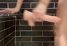 Dirty talking while masturbating with dildo on big tits