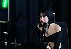 ariane kimiko moans as she rubs her pussy with a toy and tells about fucking mc lan