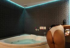 Brazilian wife sucks tattooed friend while husband works