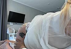 pregnant woman rides lover to orgasm in doggystyle pov