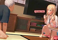 Marin dresses and cheats with old man for big cock in deliriumbear scene