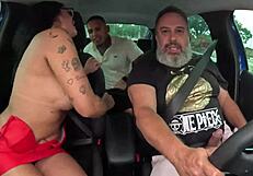 I am natacha hellen, young with big ass and tits, giving to two in the car