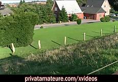 German Outdoor Public Fucking With Creampie