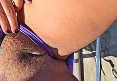 cuckold shows wife's natural tits in public street car and market