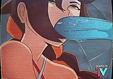 Cartoon figure learns new skills in training