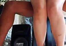 That sexy mature Colombian housewife fucks hard on her friend's big black cock