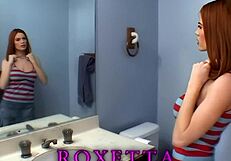 Big tits redhead in threesome with cumshot and assfucking