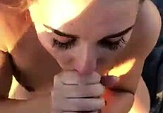 Perfect Blowjob With Deepthroat Fucking Cum Handjob Outdoor Submissive