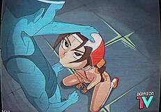 Cartoon figure learns new skills in training