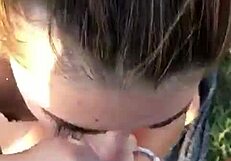 Perfect Blowjob With Deepthroat Fucking Cum Handjob Outdoor Submissive