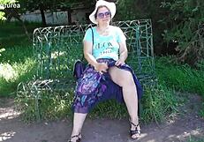 Hairy mature in transparent dress