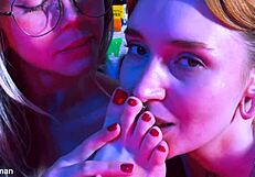 horny sluts endure deepthroat gagging while feet get licked spat on and sucked