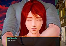 my new family episode features a redhead teen in a game scenario.