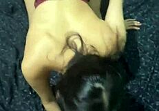 I discover my friend with his girlfriend and join them for a threesome, giving her double vaginal and anal creampie.