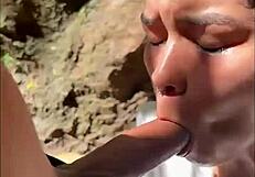 Fucking girlfriend on public river